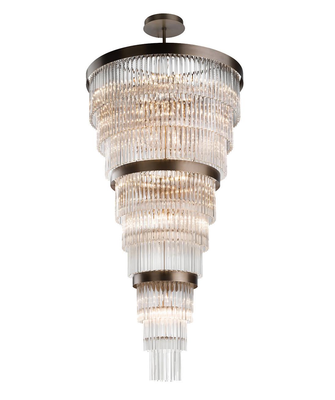 Modern 3 Ring Murano Glass Chandelier