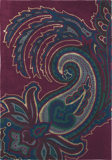 Paisley Burgundy Premium Rug | Size: 5' 7