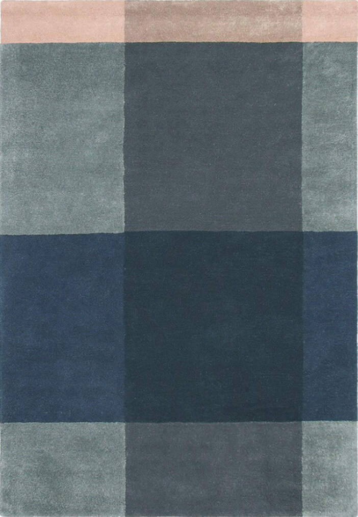 Hand-Tufted Plaid Grey Rug ☞ Size: 8' 2" x 11' 6" (250 x 350 cm)