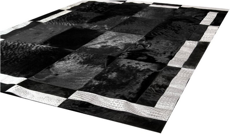 Vrilissia Cowhide Grey/Black Rug