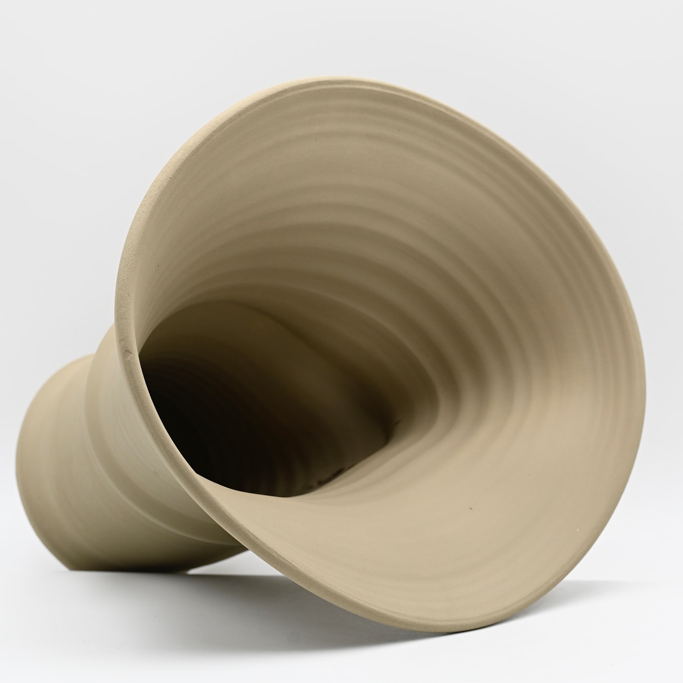 Beige Hand Sculptured Vase