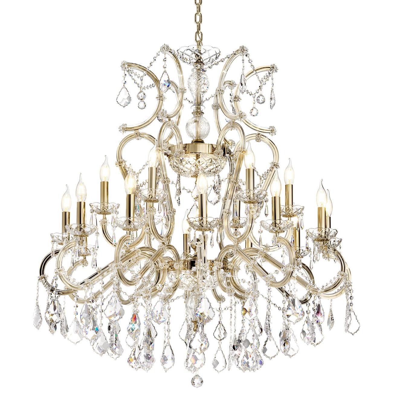 Mariateresa 18-Light Crystal Chandelier Gold Finish