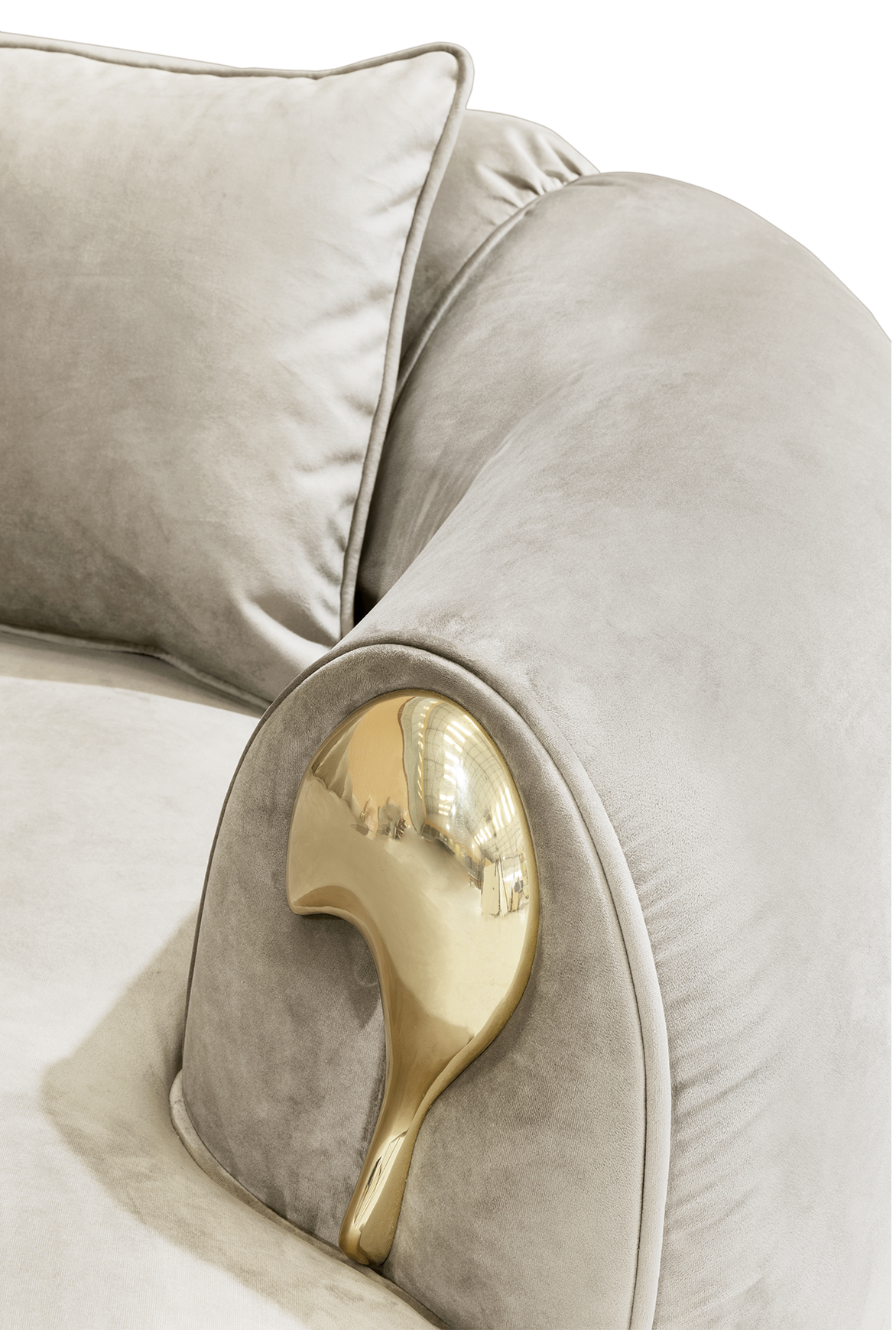 Solara Cream Curved Luxe Sofa