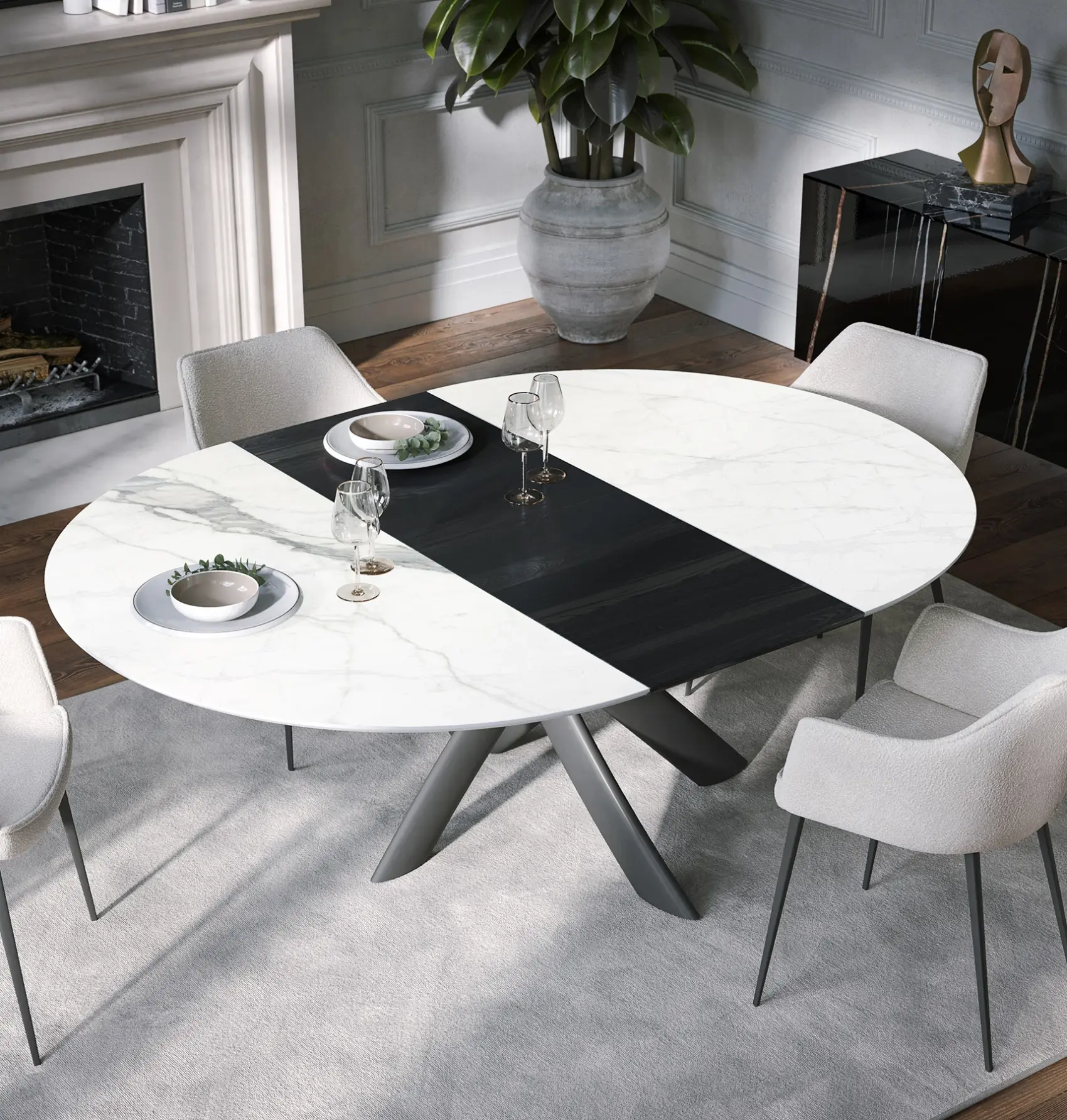 Style Round Ext Dining Table