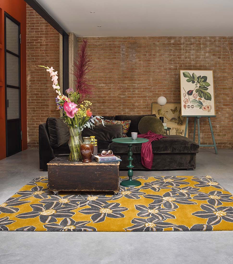 Hand-Tufted Ochre Wool Rug