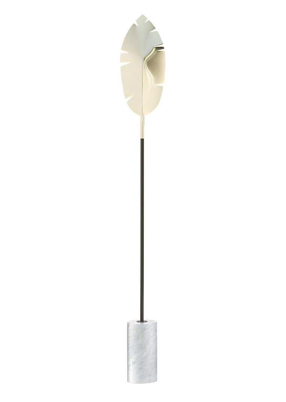 Leaf Gold Floor Lamp with Carrara Base