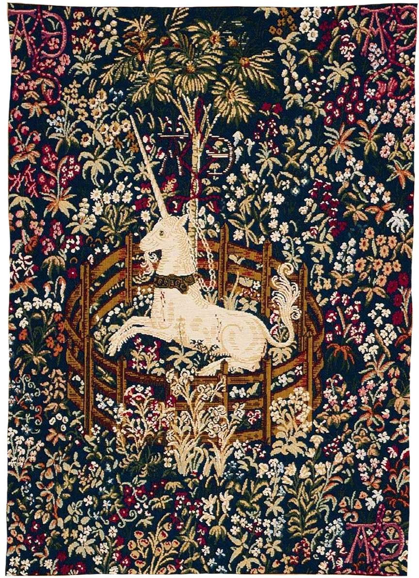 Blue Unicorn Without Border Tapestry