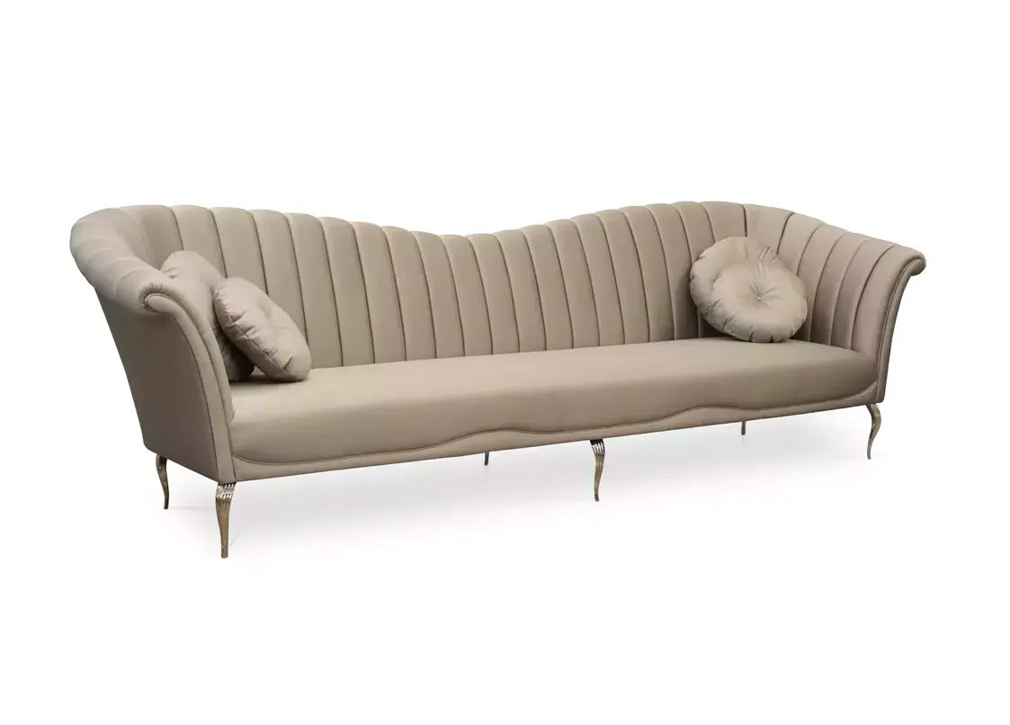 Long Saphira Metal Base Sofa