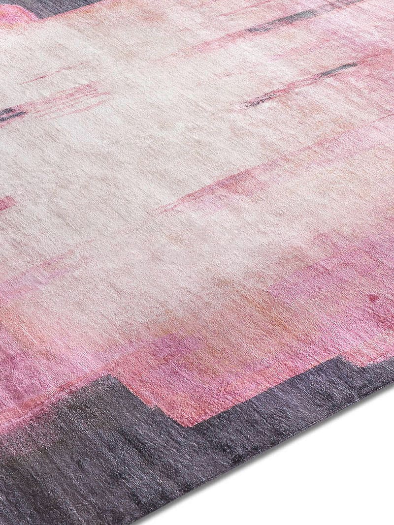 Hexagon Pink Luxury Handmade Rug