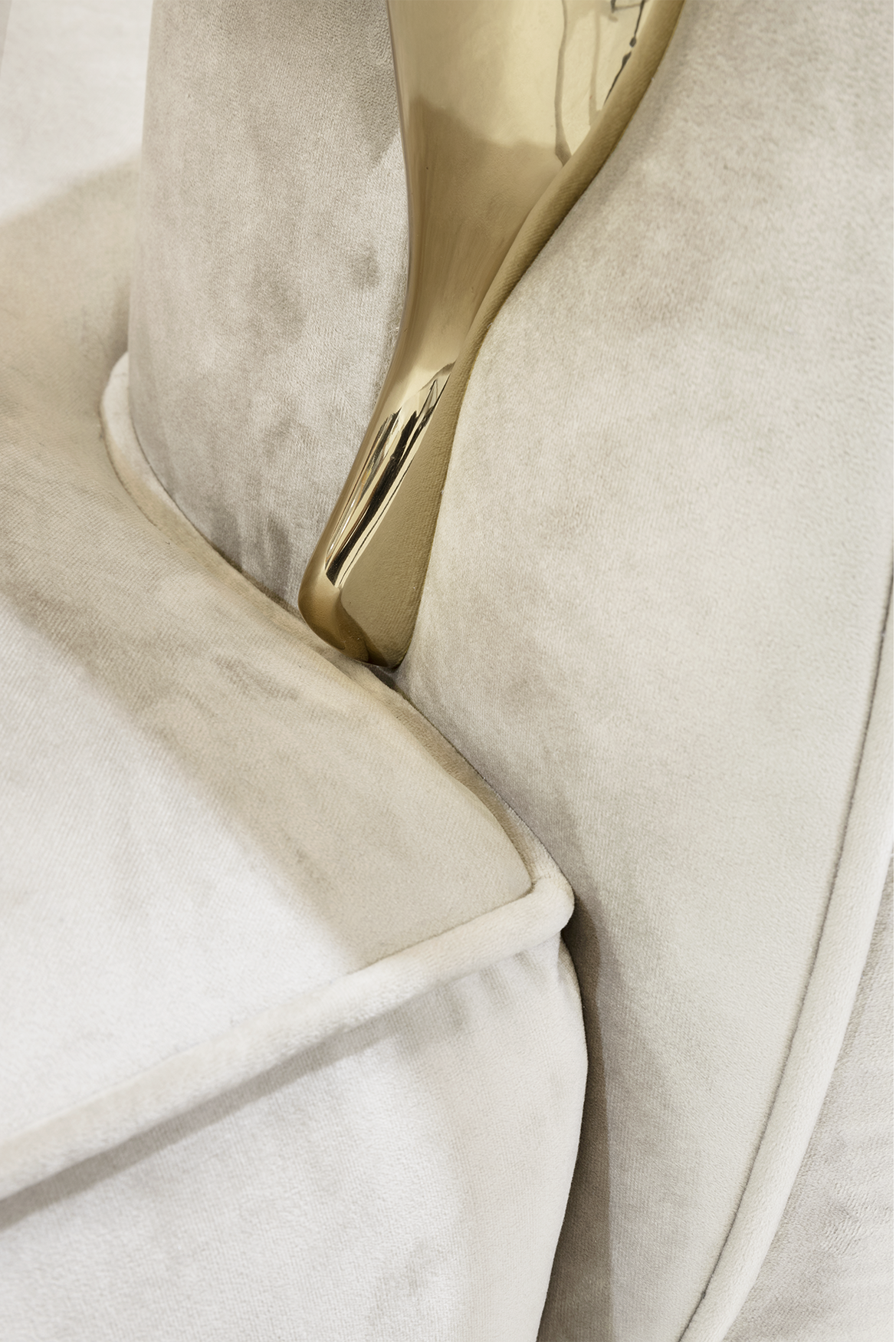 Solara Cream Curved Luxe Sofa