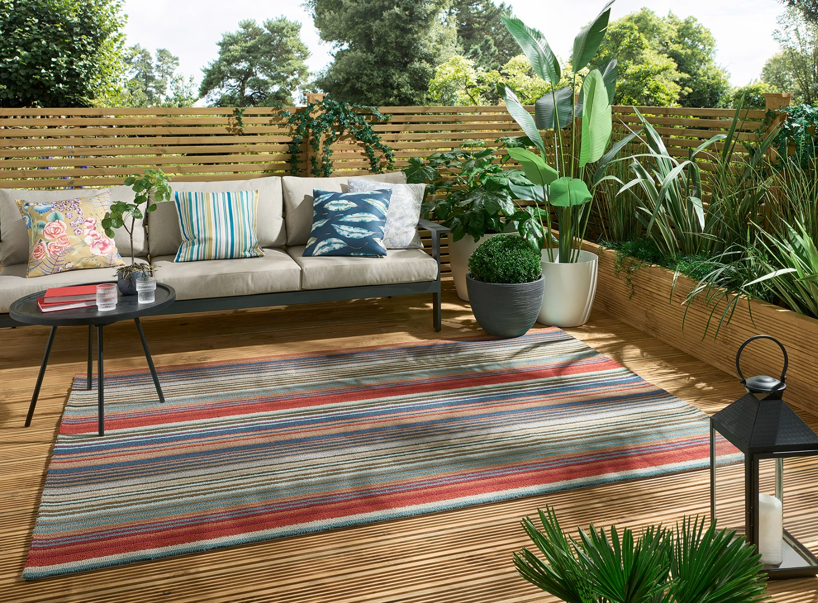 Multi Stripes Outdoor Rug