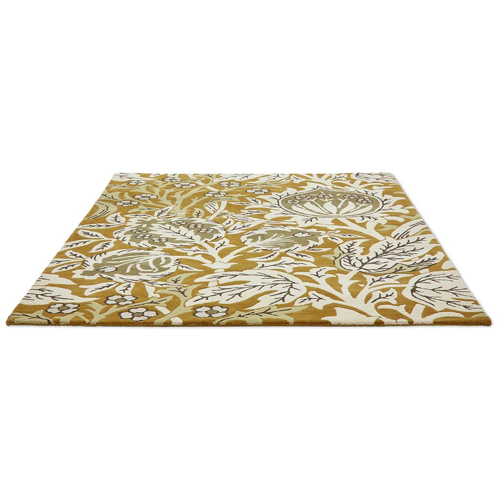 Gold Handwoven Rug ☞ Size: 4' 7" x 6' 7" (140 x 200 cm)