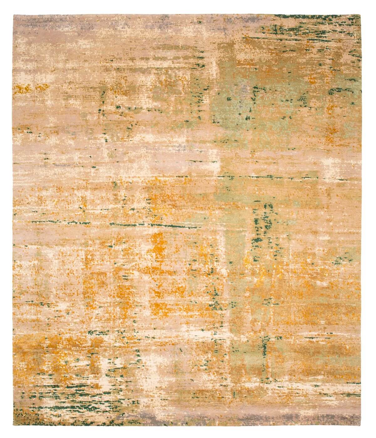 Hand-Knotted Artwork Beige / Yellow Rug