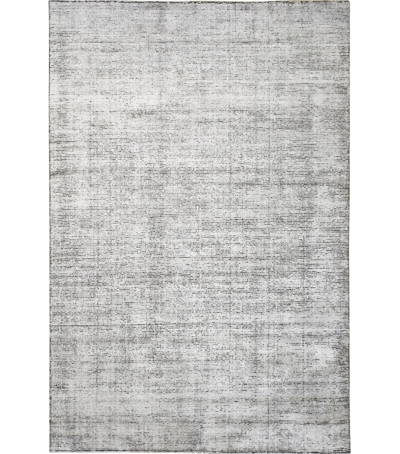 Silver Wool / Viscose Hand-Loomed Rug