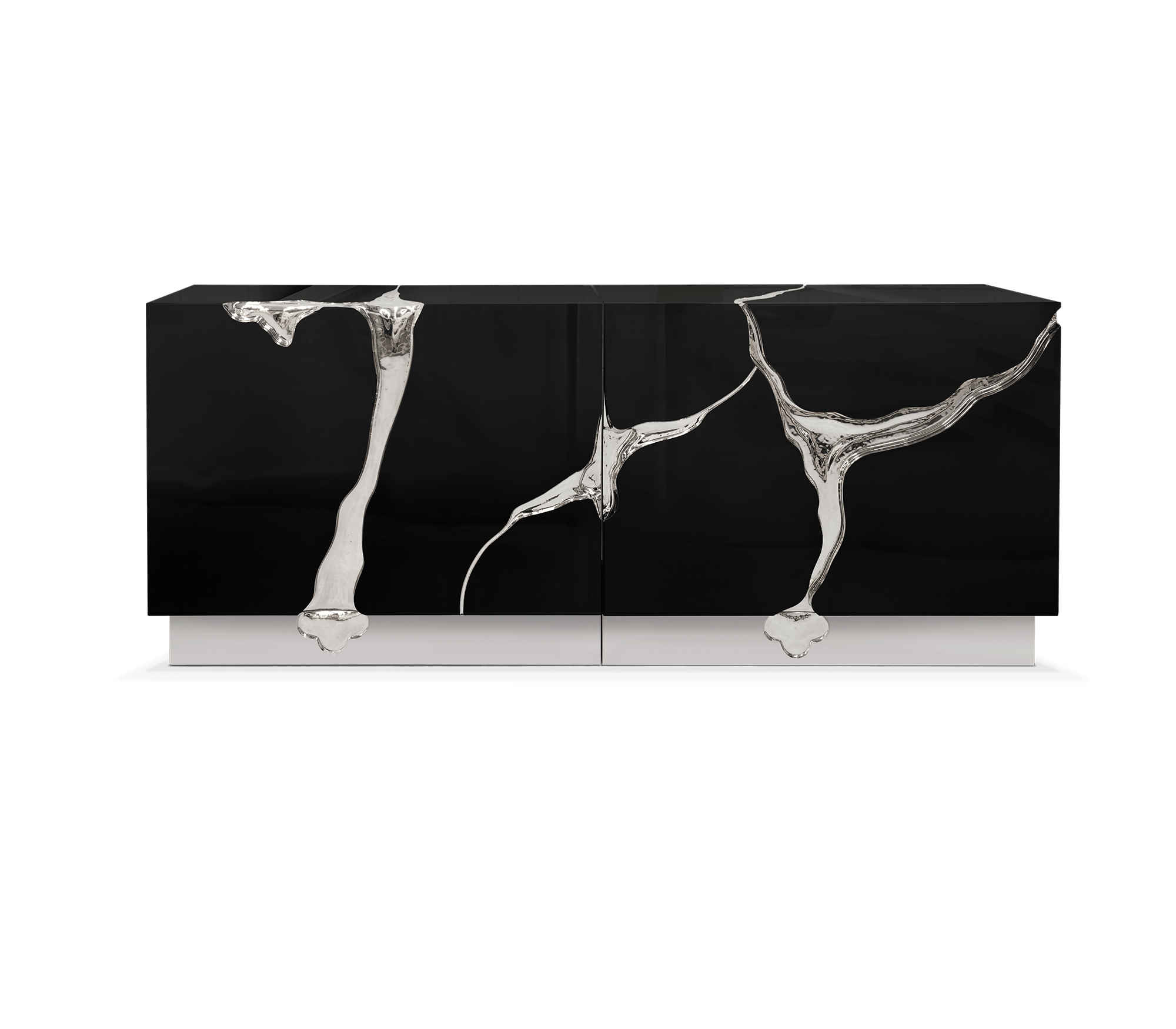 Fissure Silver & Black Sideboard