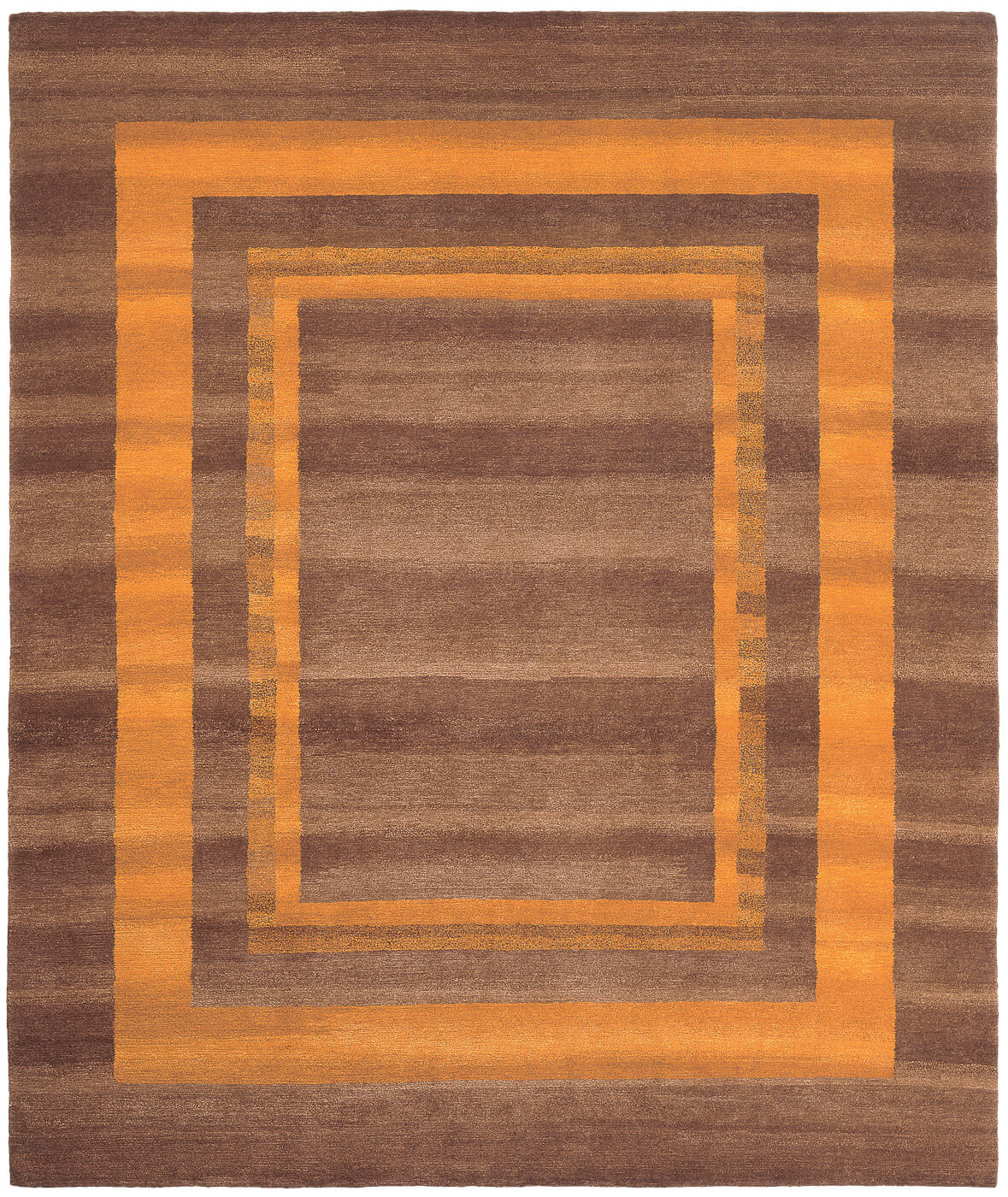 Border Brown Hand-Woven Rug