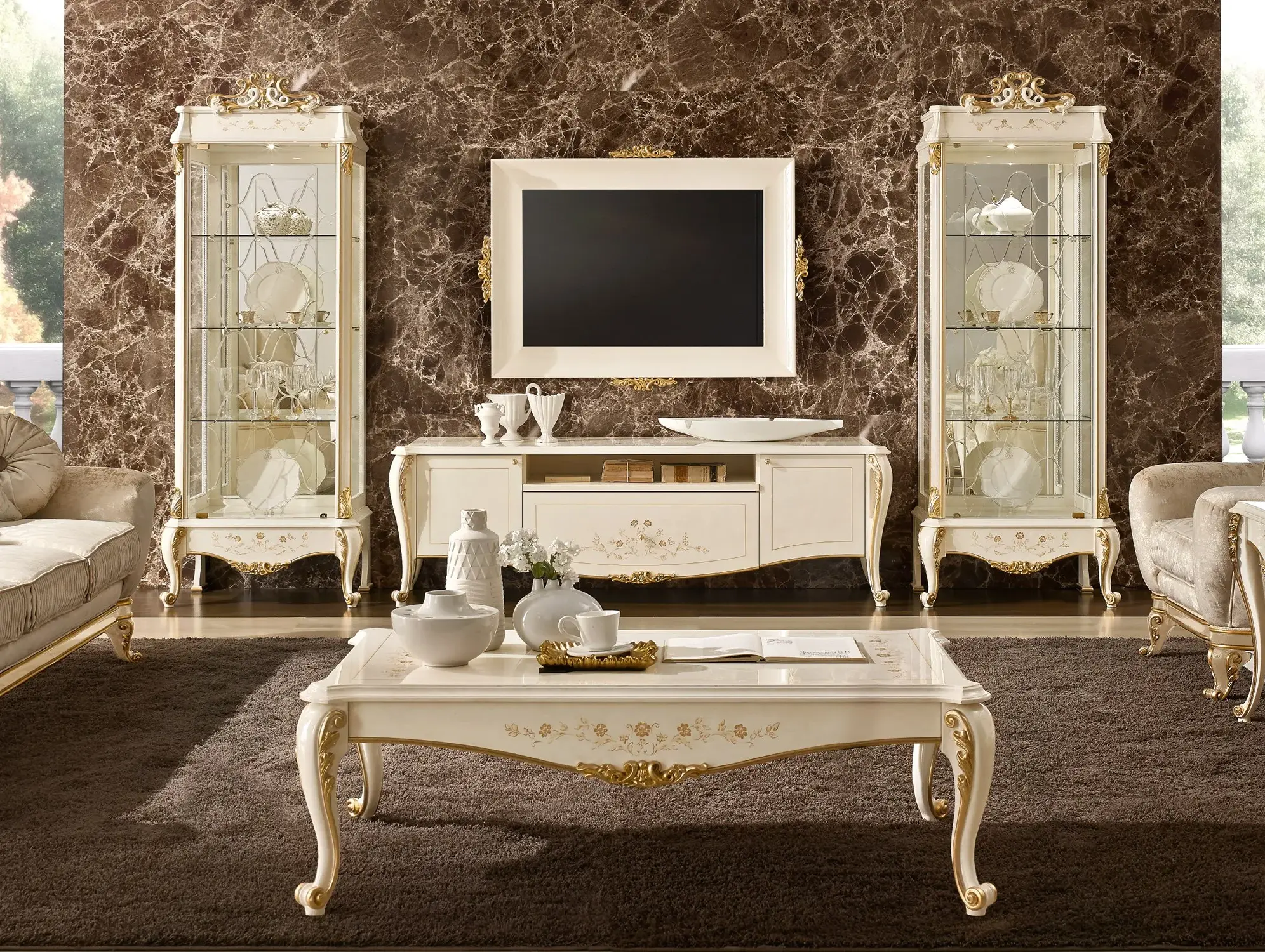 Italian Ivory Display Cabinet