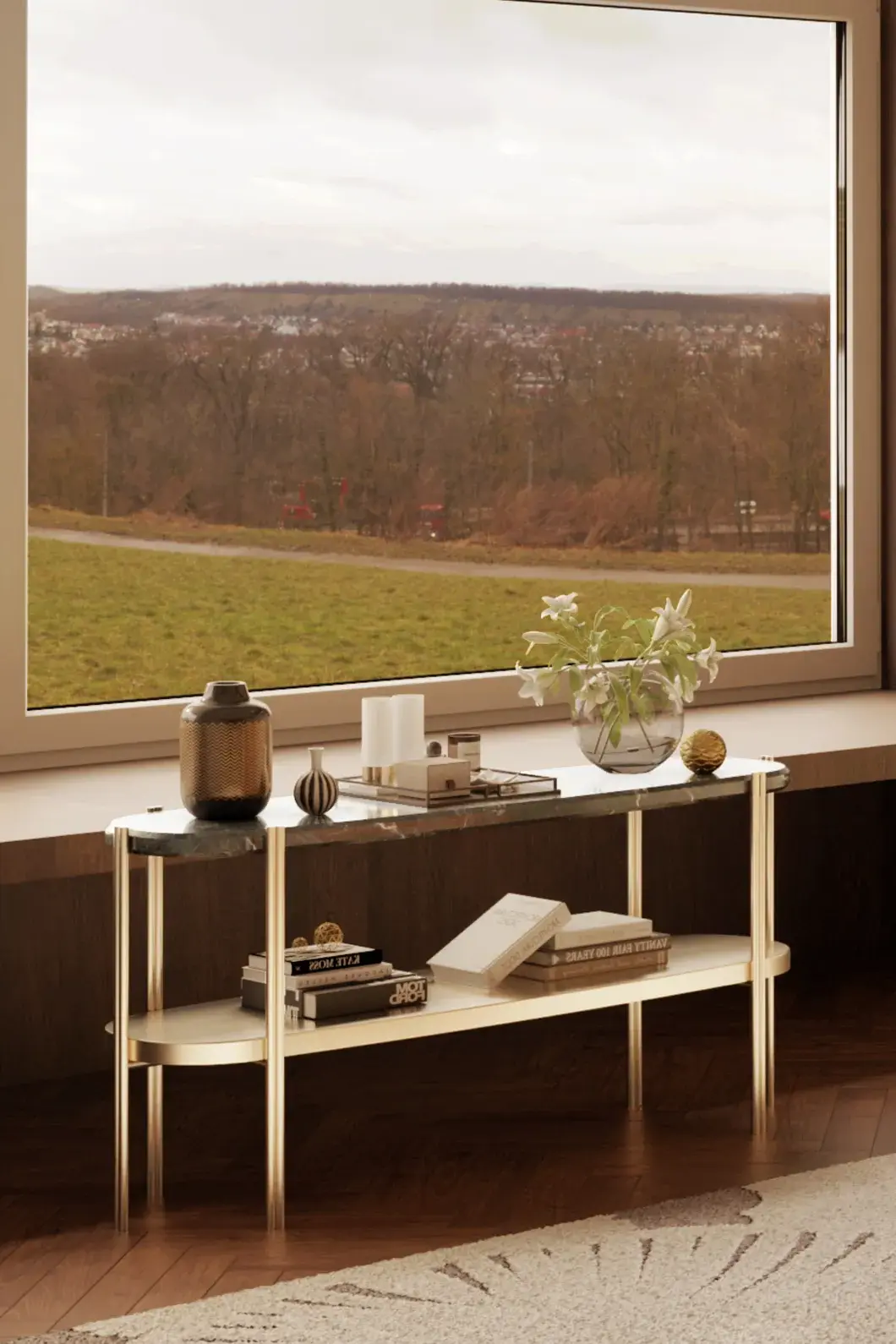 Crest Long Side Table