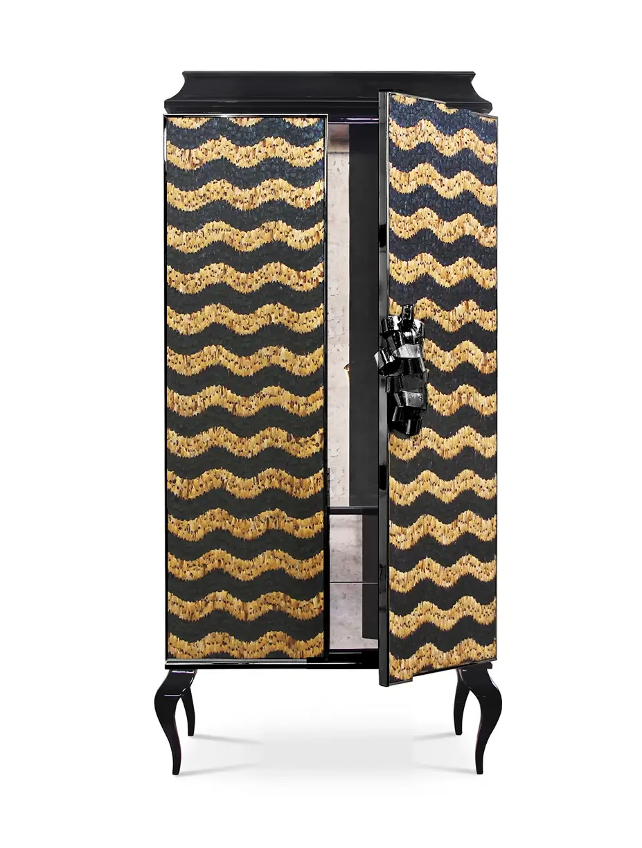 Mirage Caramel Feather Armoire
