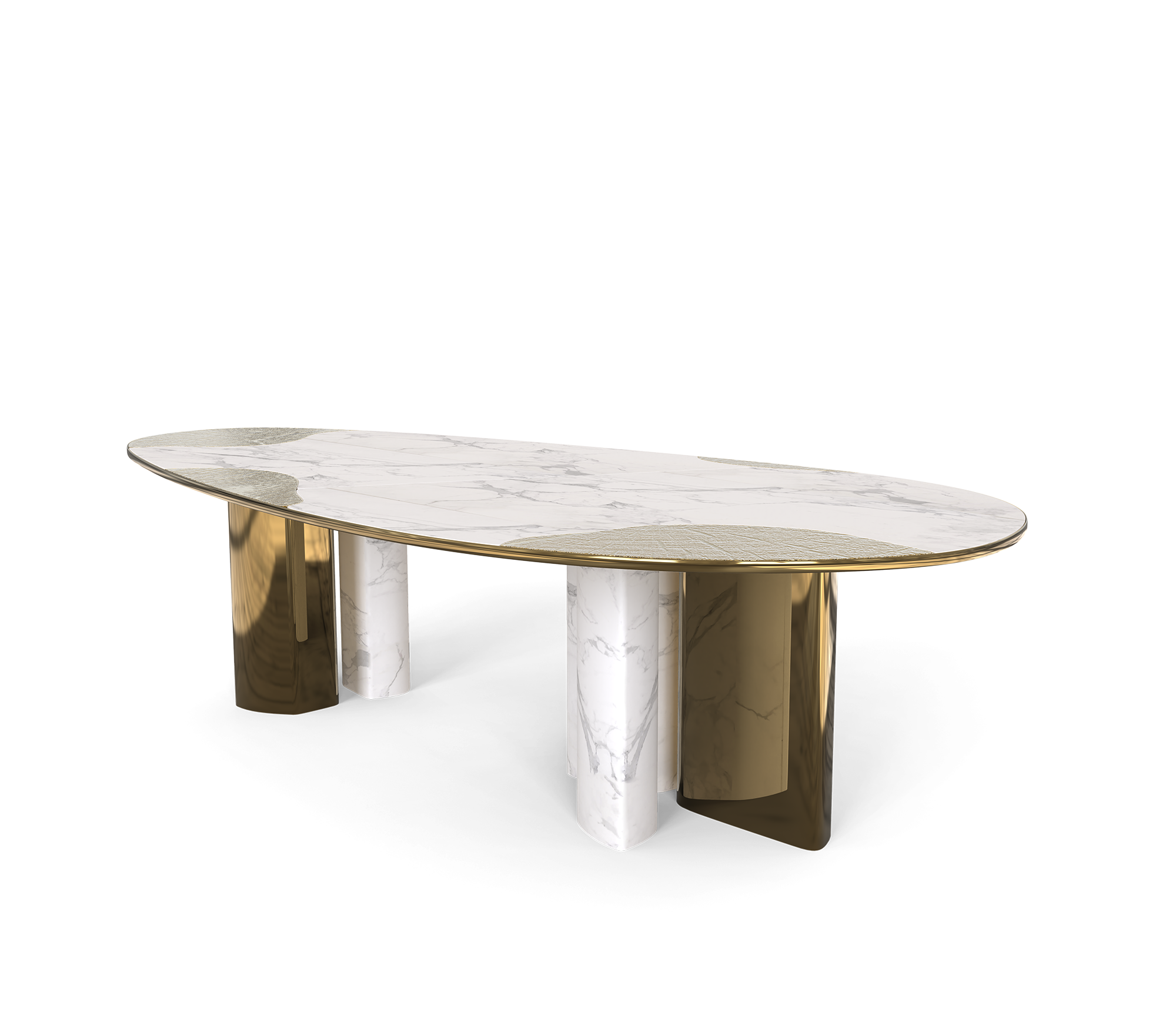 Athena Carrara Marble & Patina Dining Table