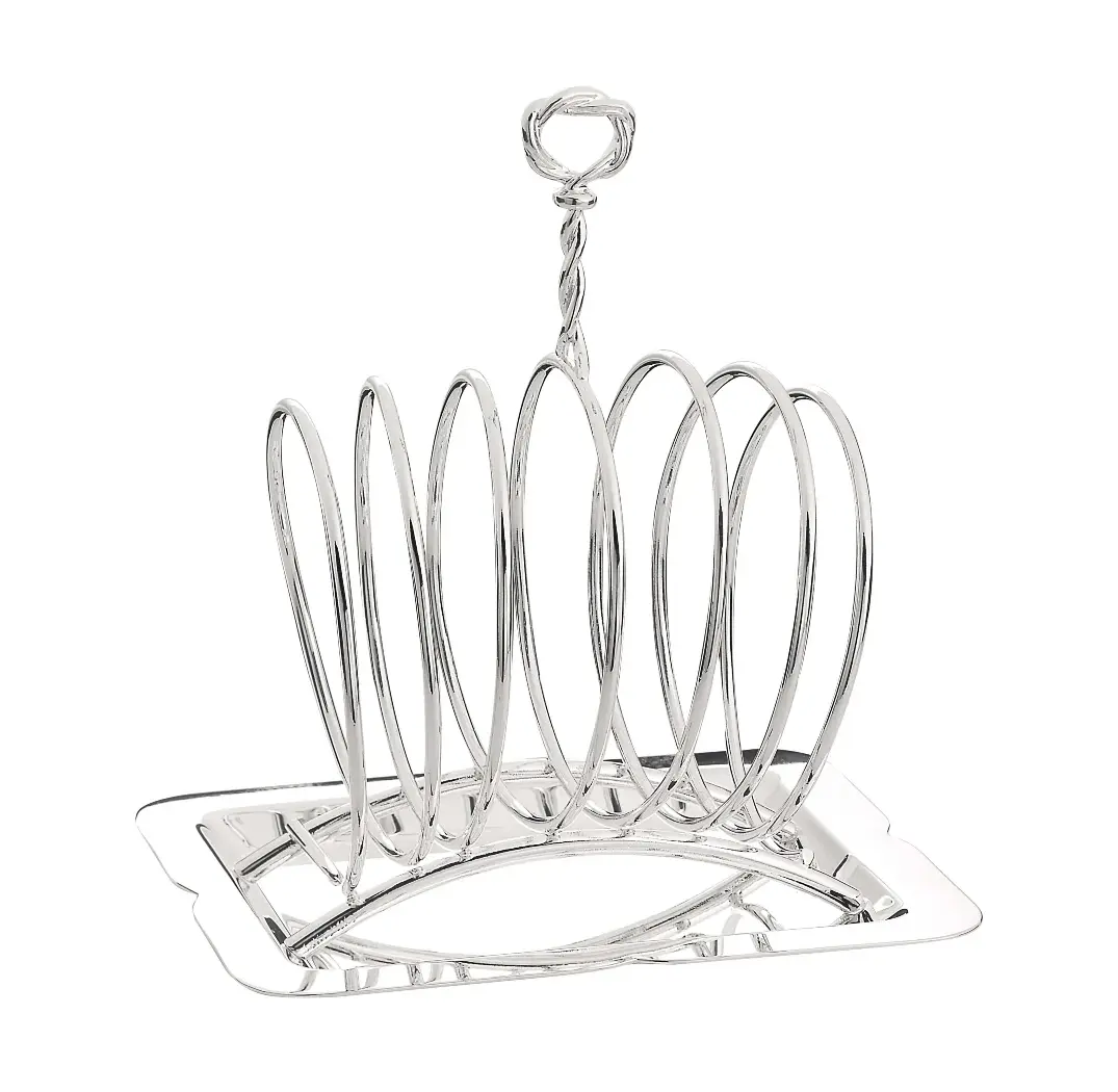Silver-Plated Toast Rack with Plate
