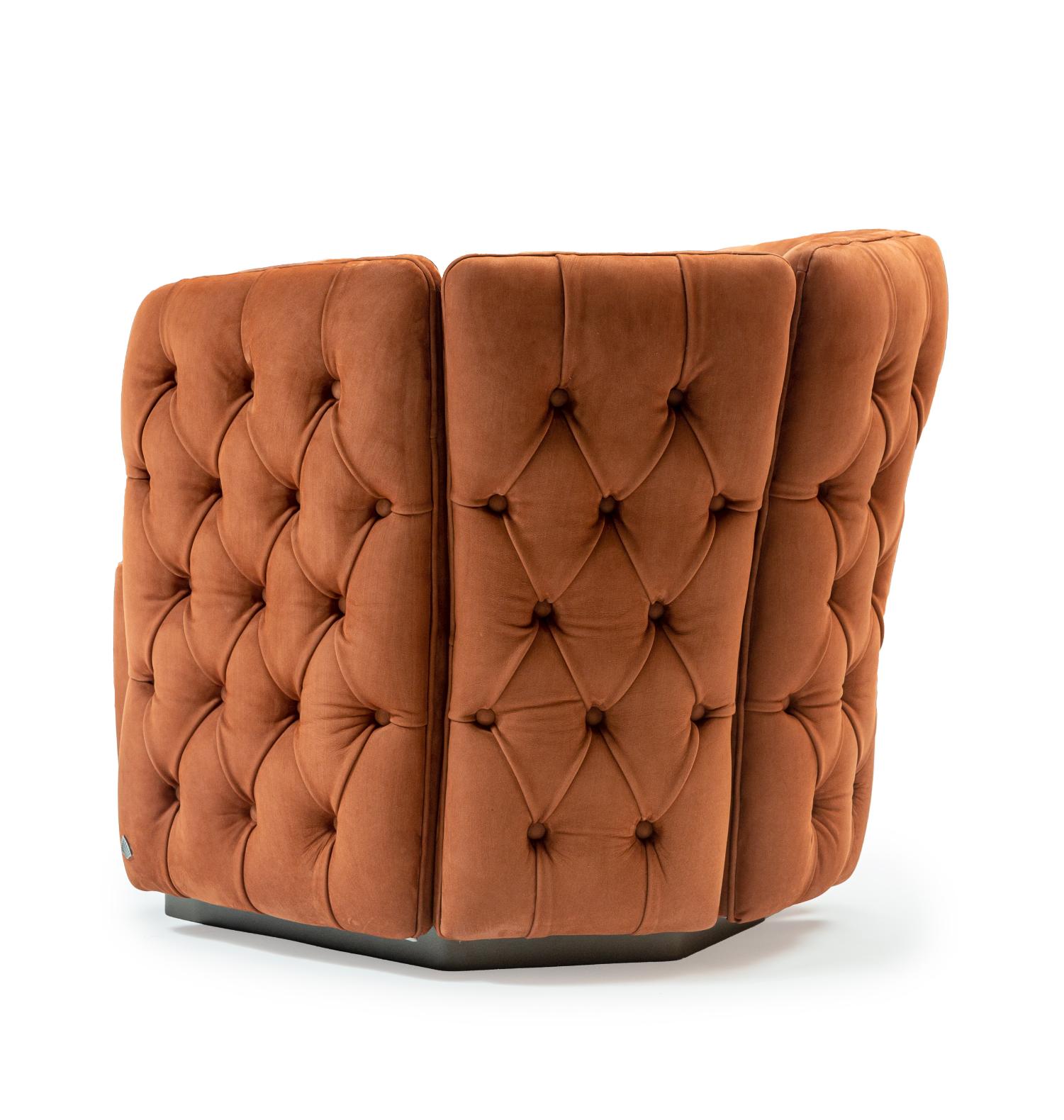 Ford Rust Velvet Armchair