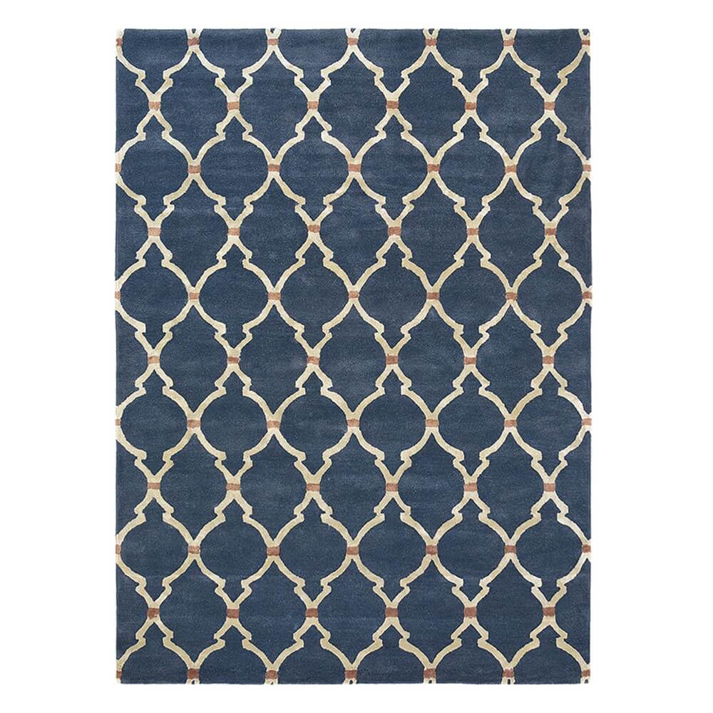 Empire Trellis Indigo Handwoven Rug