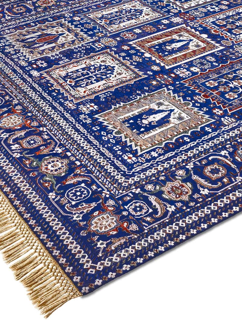 Mughal Blue Hand-Woven Rug