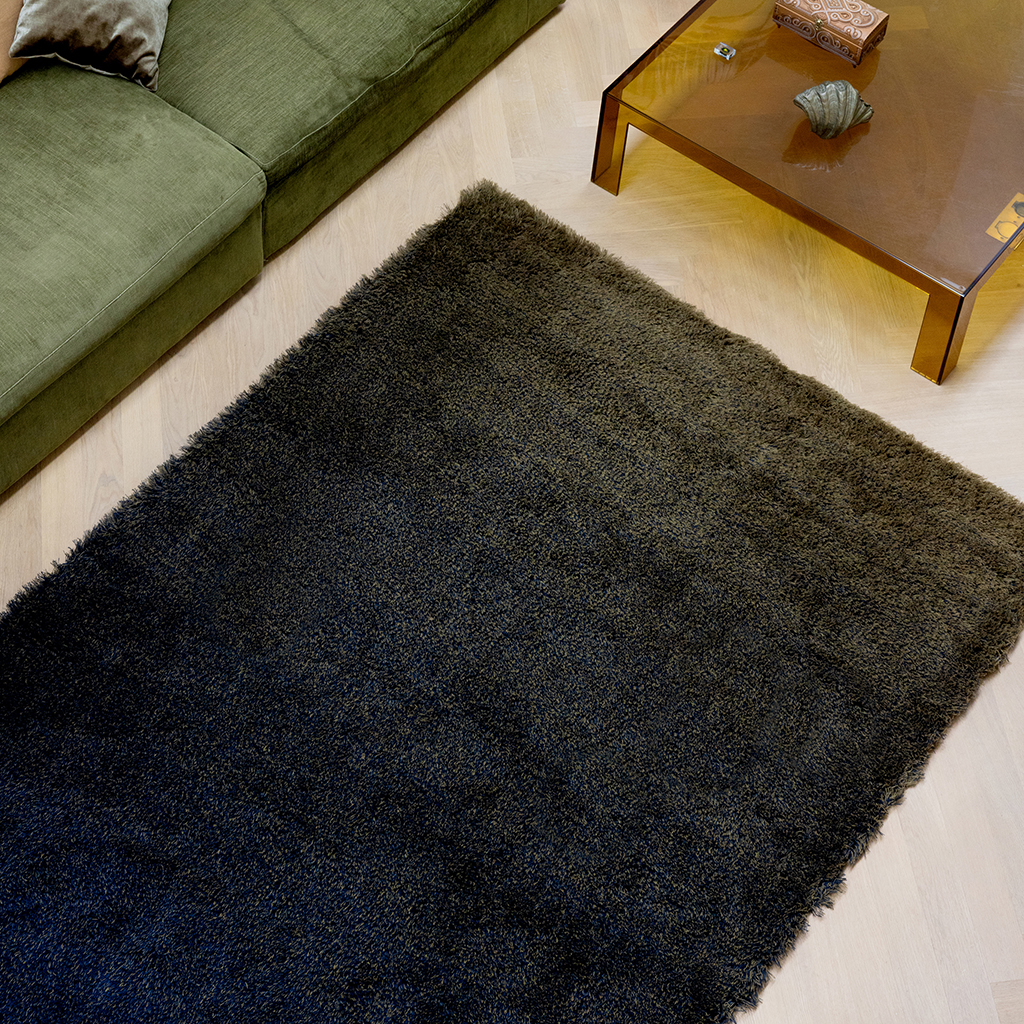 Shade High Plie Indigo Wool Rug ☞ Size: 6' 7" x 10' (200 x 300 cm)