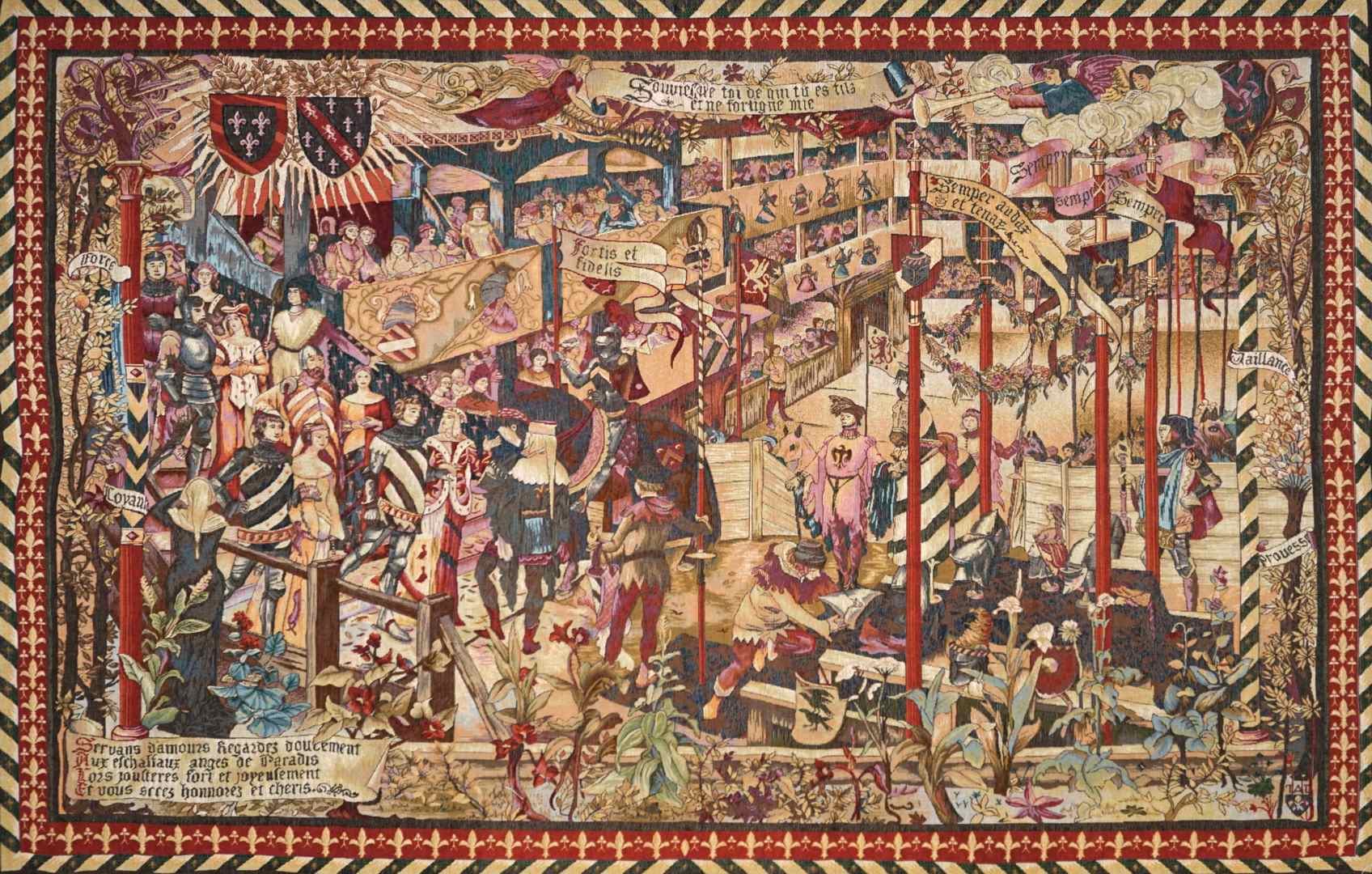 Medieval Tournament Scene Tapestry