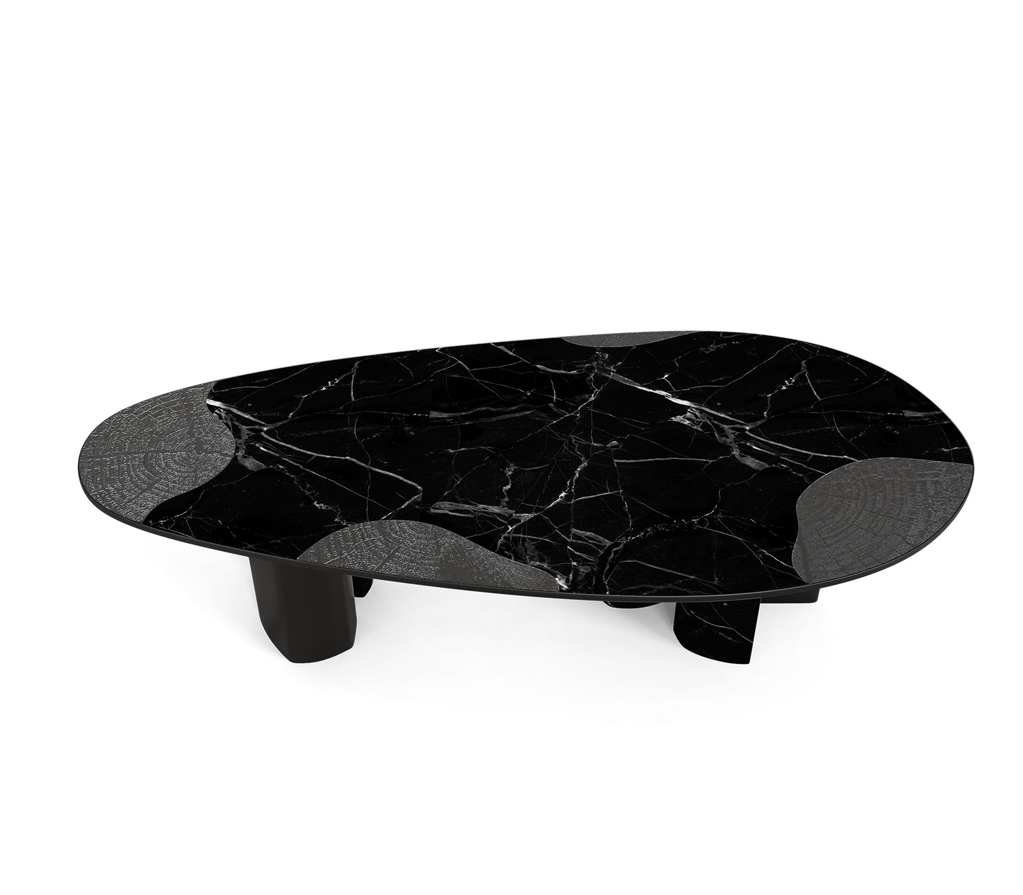 Athena Nero Marble & Onyx Dining Table