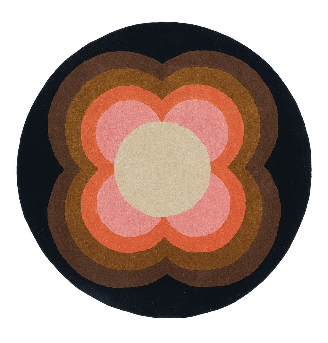 Sunflower Pink Circle Hand-Tufted Rug ☞ Size: Round 6' 7" (Ø 200 cm)