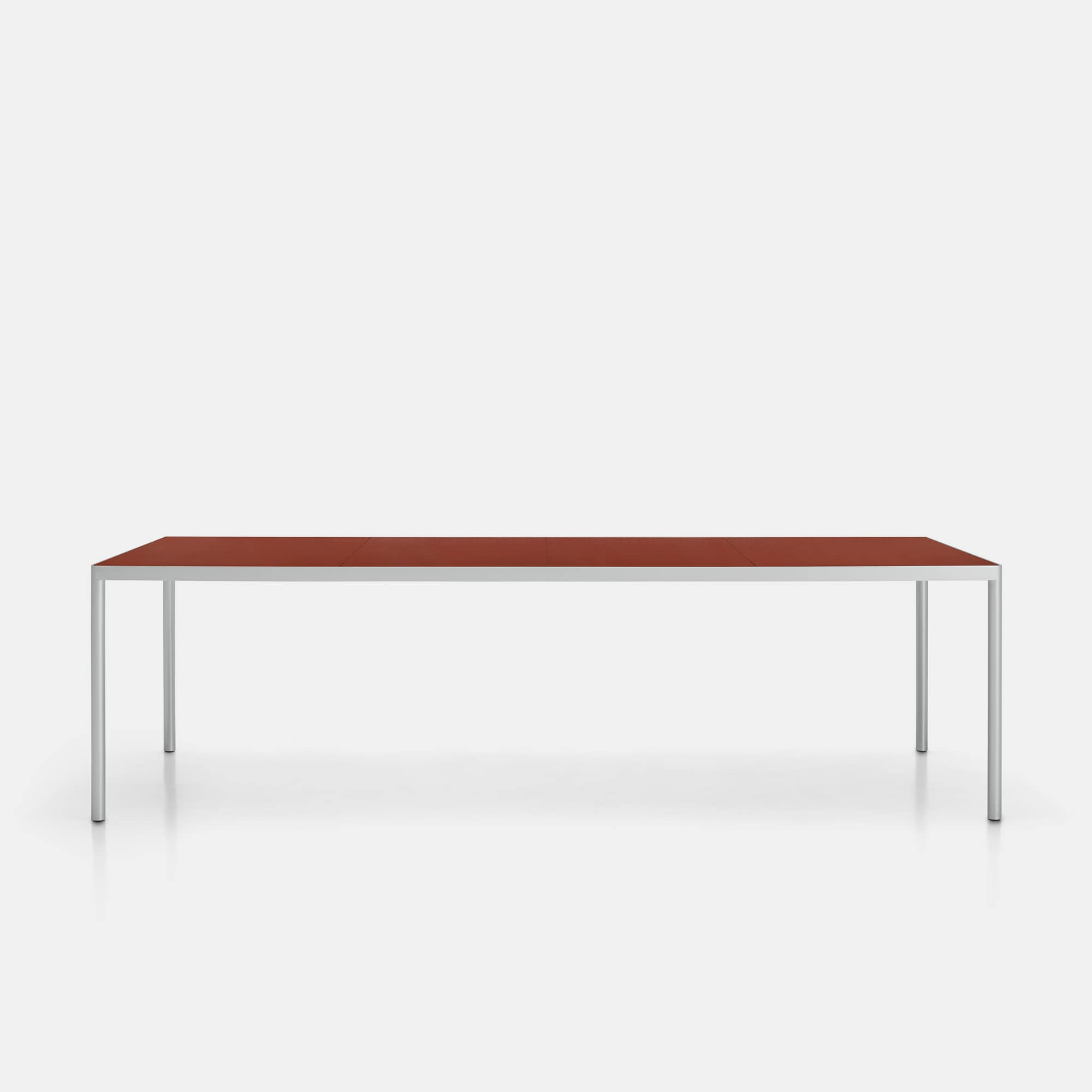 Offset Versatile Indoor/Outdoor Italian Table ☞ Use: Indoor ☞ Structure: Brushed Anodised Aluminium X137 ☞ Top: Reconstructed Stone Serena X084