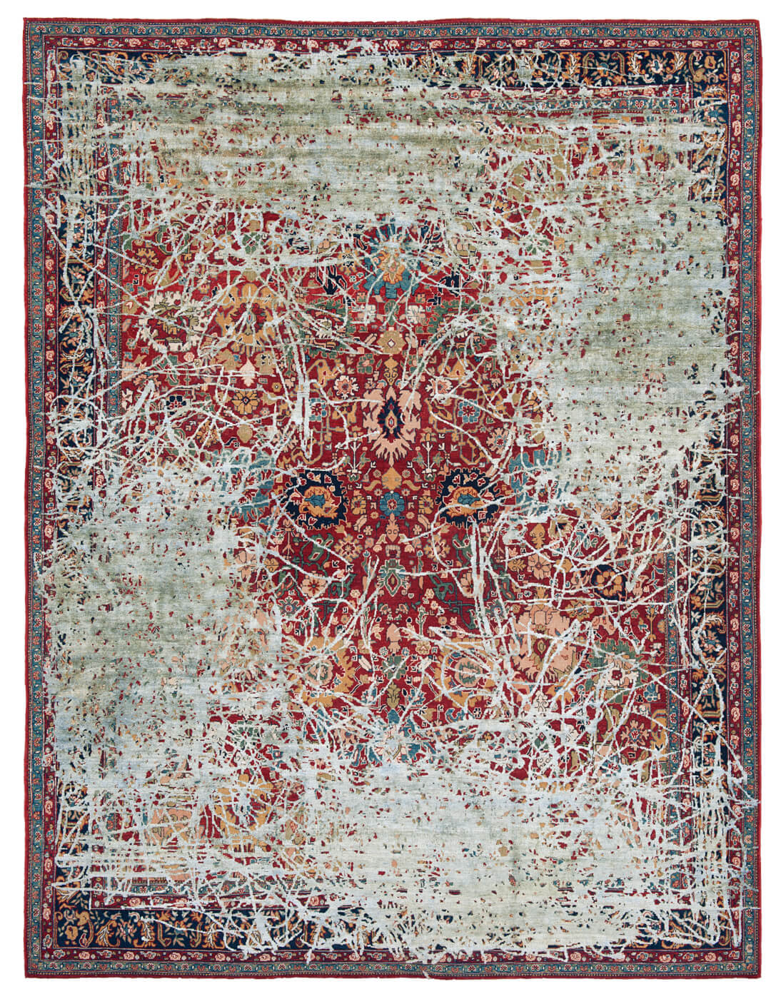 Faded effect Hand Knotted Vintage Rug