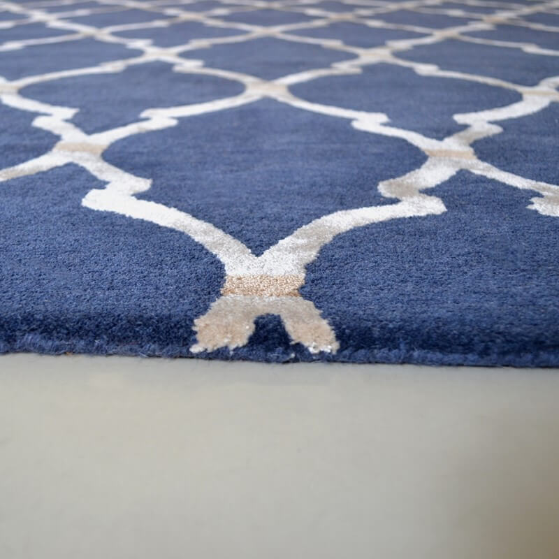 Empire Trellis Indigo Handwoven Rug