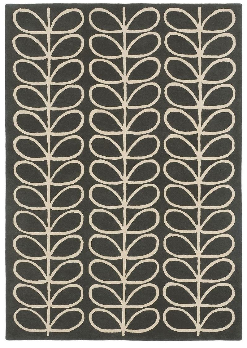 Leaves Handwoven Grey & Beige Rug ☞ Size: 5' 3" x 7' 7" (160 x 230 cm)