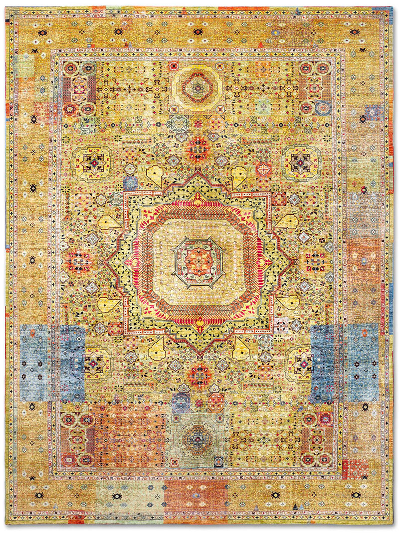 Cosmic Yellow Exquisite Handmade Rug