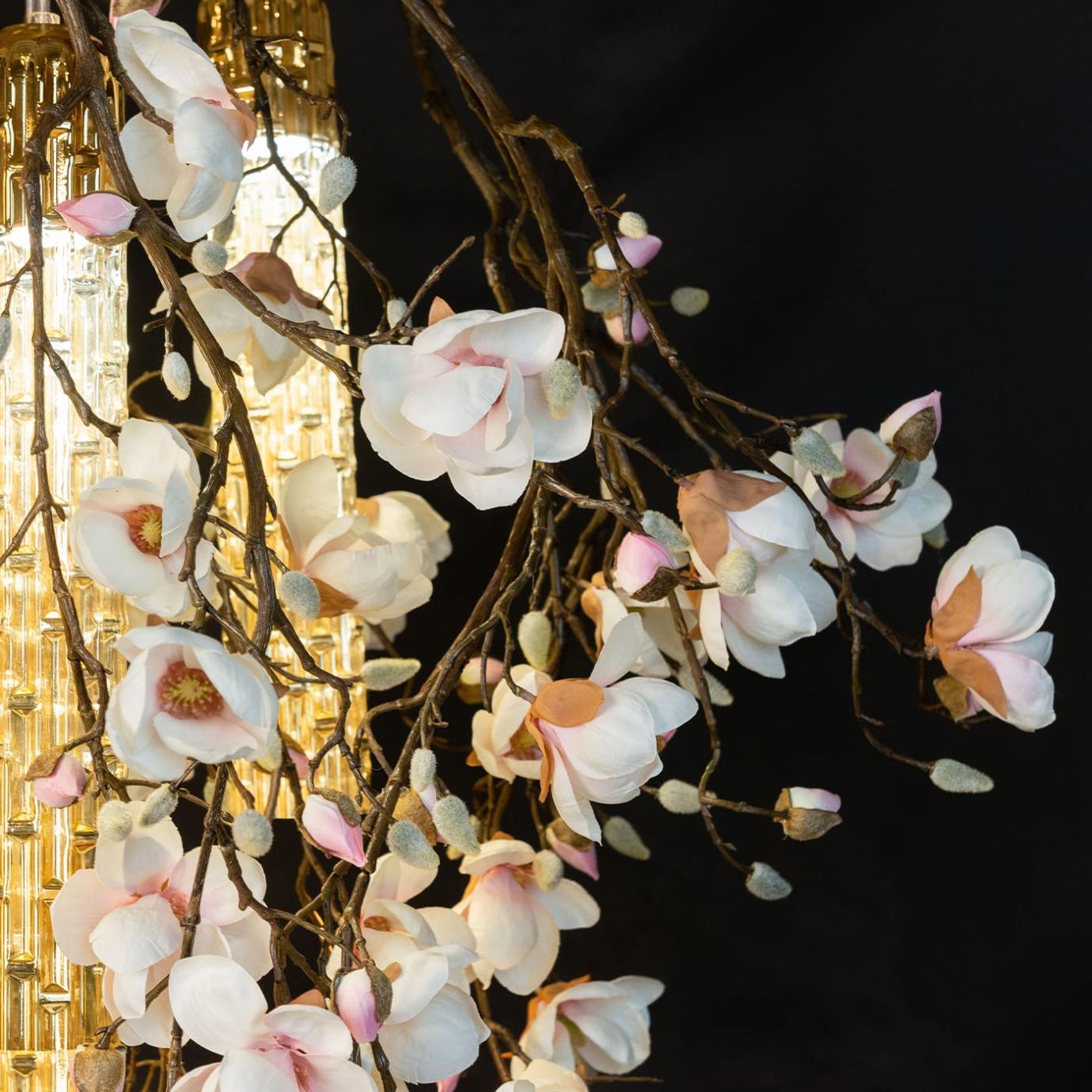 Magnolia White Gold Chandelier