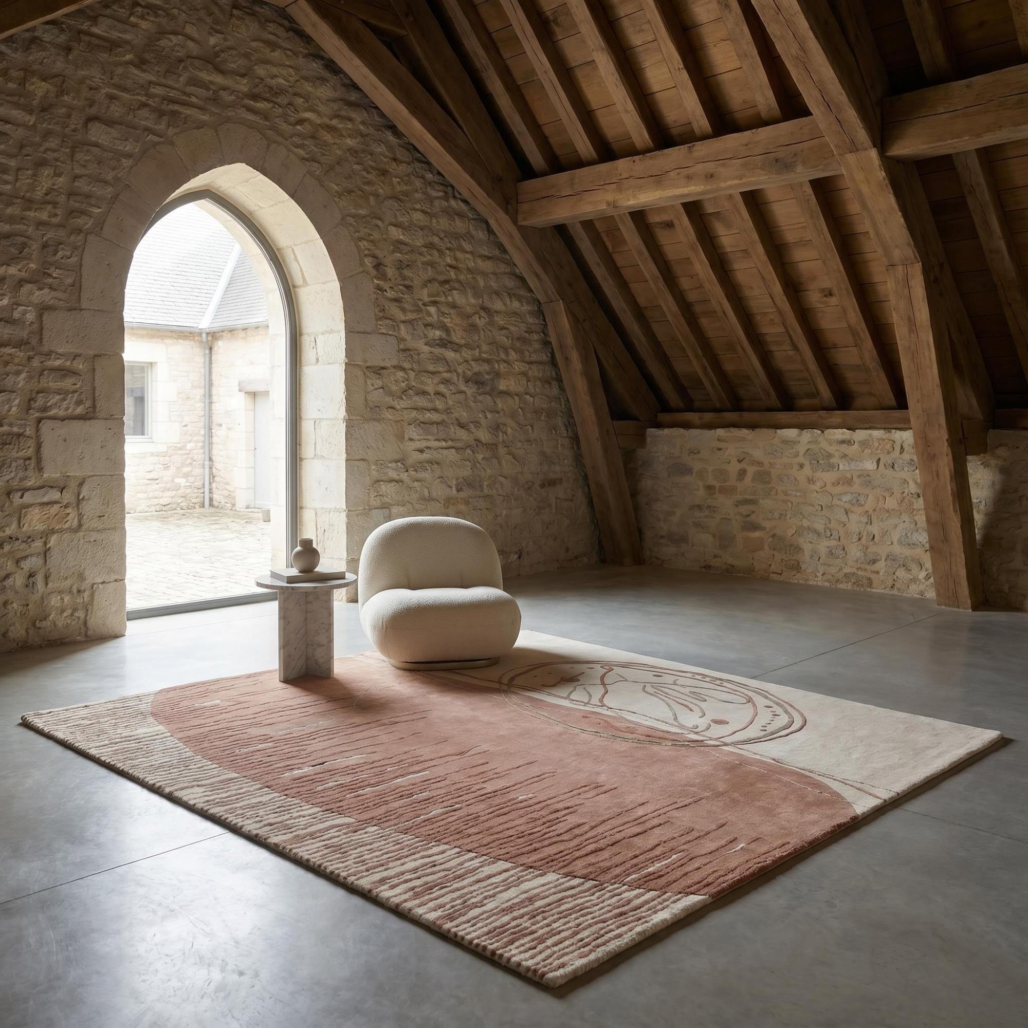 Archive Seal Rose Handcrafted Rug