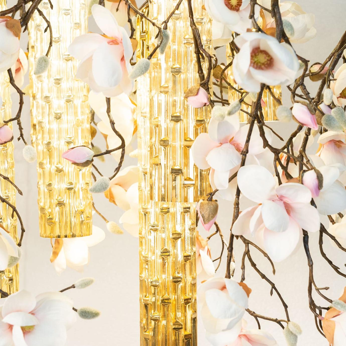 Magnolia White Gold Chandelier