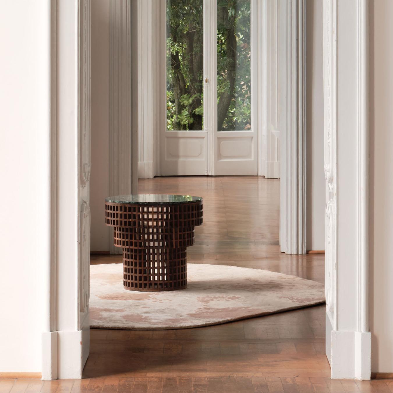 Walnut & Marble Side Table