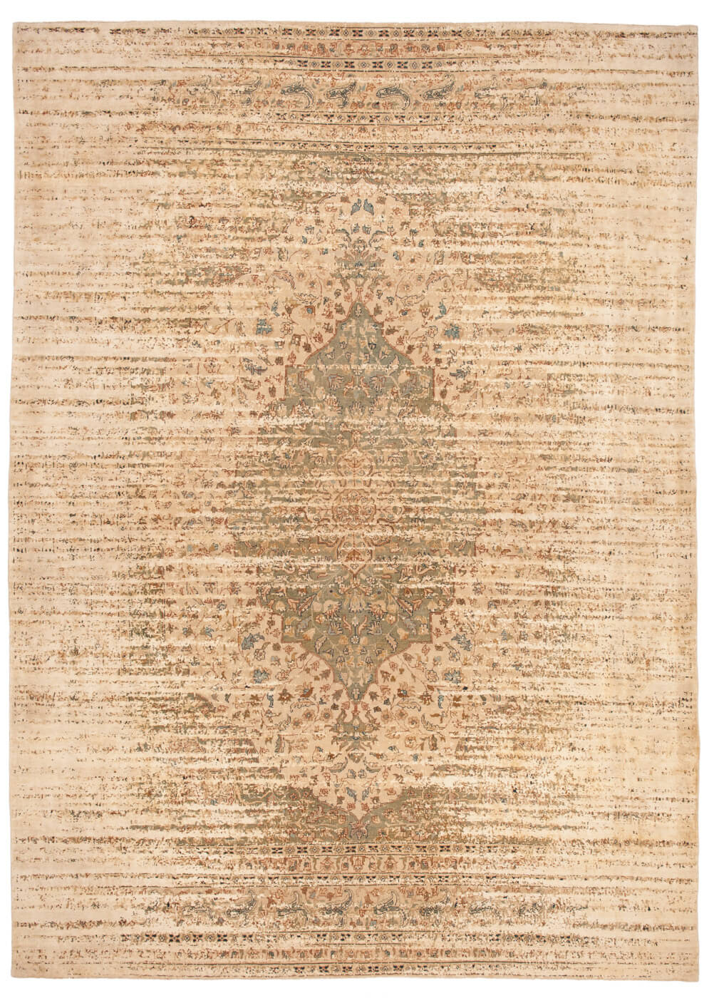 Tabriz Hand-knotted Beige Rug