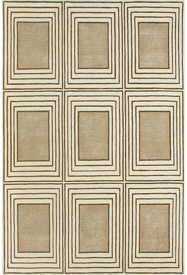 Boxes Wool / Viscose Hand-Tufted Geometric Rug