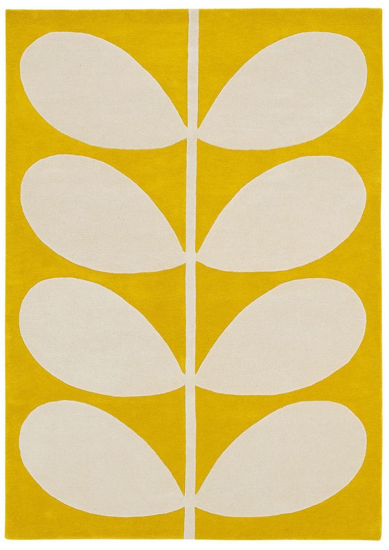 Yellow Leaves Hand-Tufted Rug