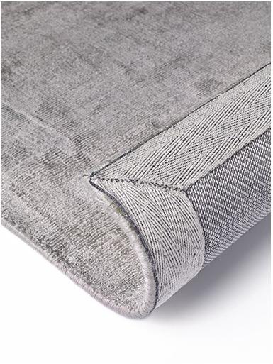 Shiny Light Grey Handloom Rug ☞ Size: 6' 7" x 10' (200 x 300 cm)