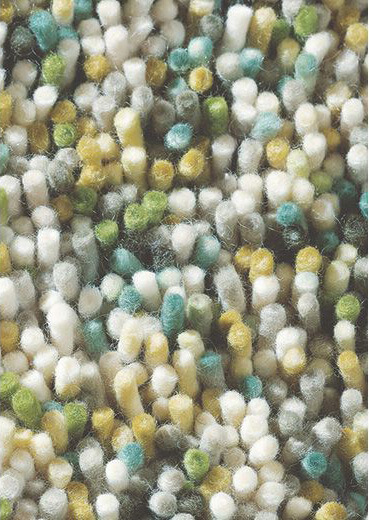 Felted Wool Green Multi Shag Area Rug Rocks 70517 ☞ Size: 200 x 250 cm