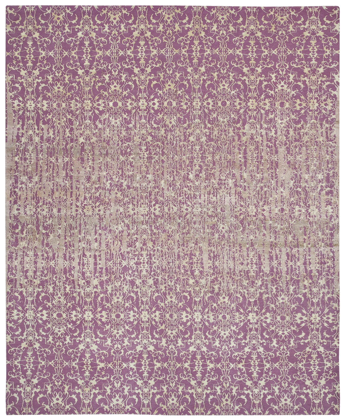 Faded Hand-knotted Purple Rug
