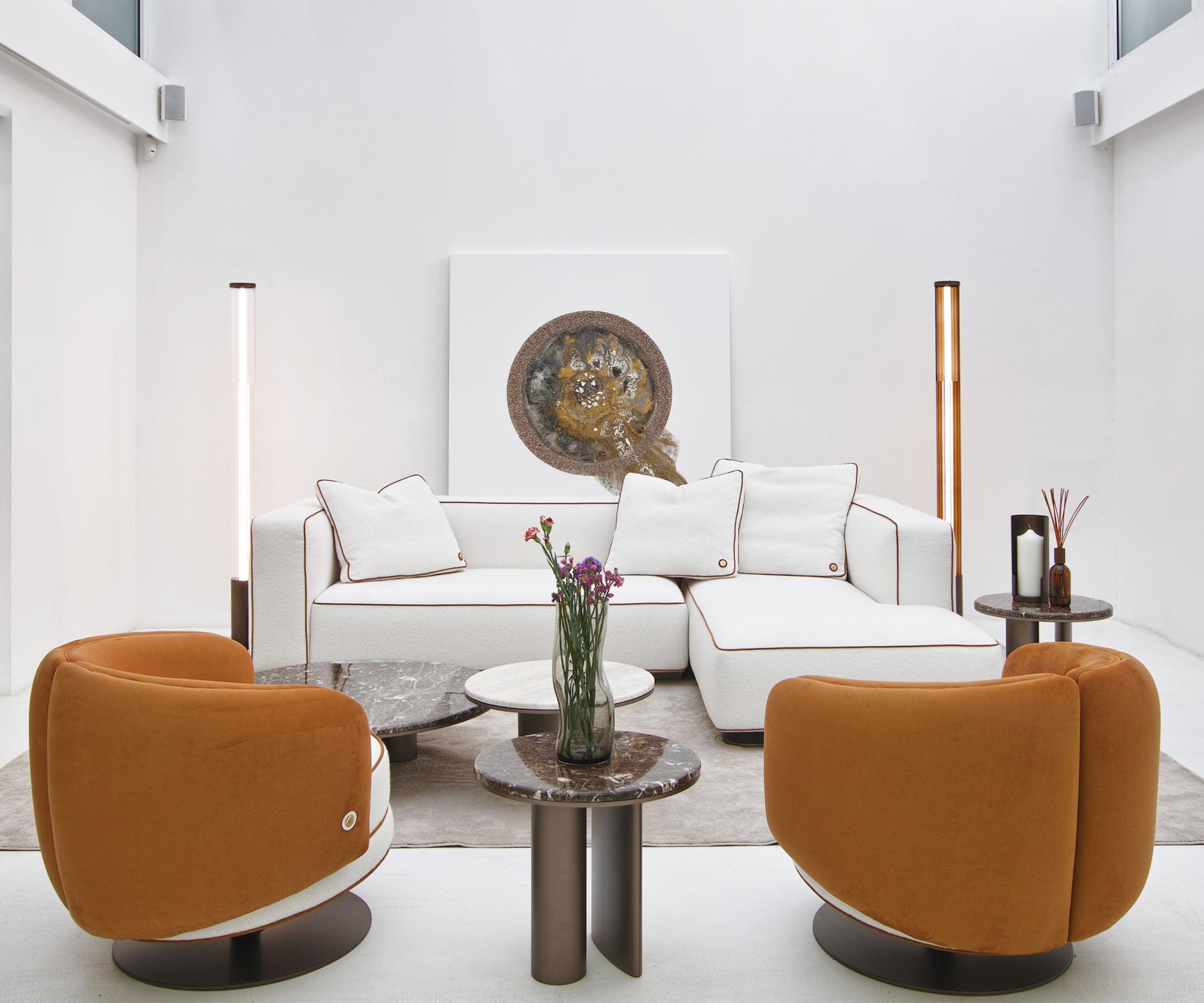 Bon Ton Two-Tone Swivel Armchair