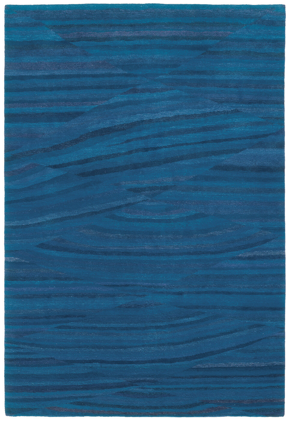 Hand-Knotted Wool Blue Rug