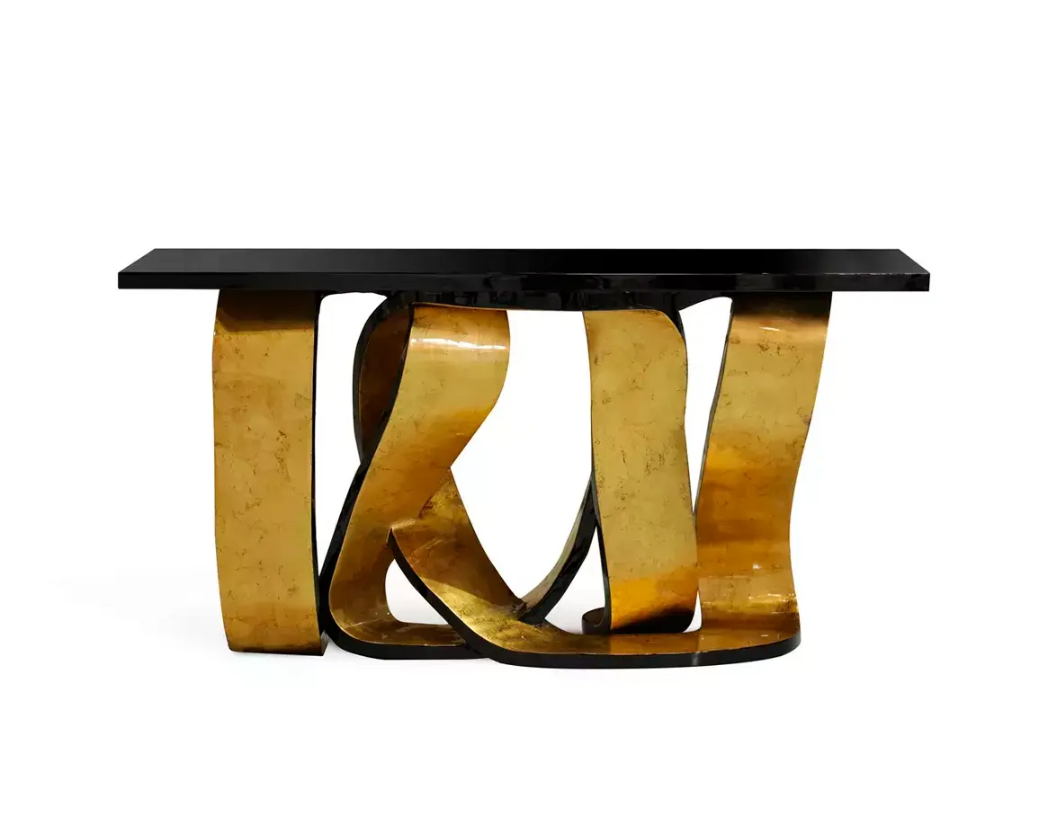 Ribbon Gold Leaf Console